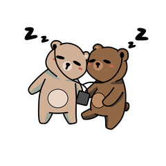 Fototapeta premium sleeping bears
