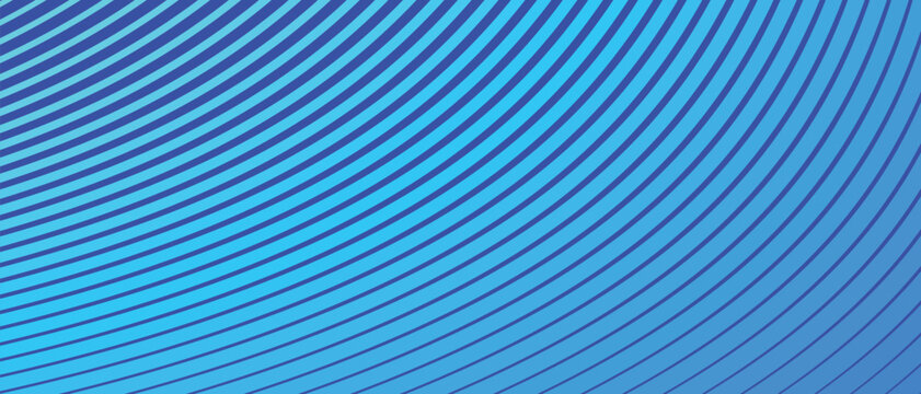 Blue Concentric Arc Line Vector Gradient Background Abstract Geometric Pattern Radial Curve Texture Design Wallpaper Banner Poster Print Cover