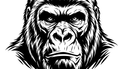 Obraz premium Gorilla face portrait in high contrast.