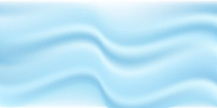 Abstract background with texture of blue cream, water or silk surface. Soft satin fabric with wavy creases. Cosmetic gel, skincare mask surface, vector realistic illustration