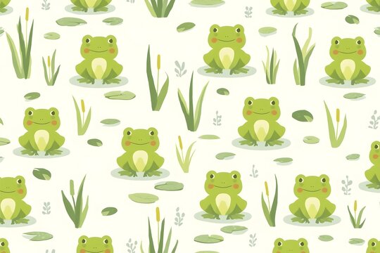 Cute frog pattern background design
