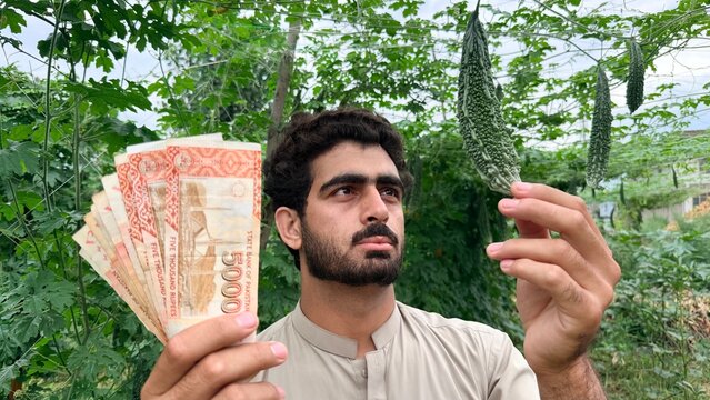  A fan of Pakistani 5000 Rupee currency notes, the highest denomination banknote currently in circulation in Pakistan, symbolizing financial value and economic significance.