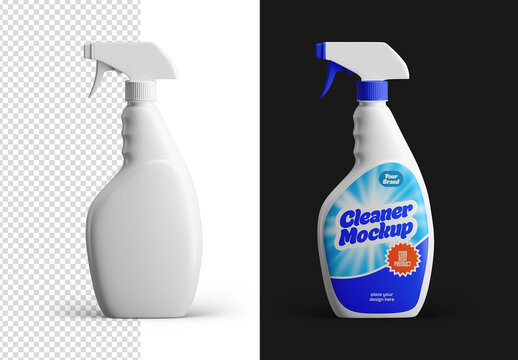 Cleaner Spray Bottle Mockup Isolated