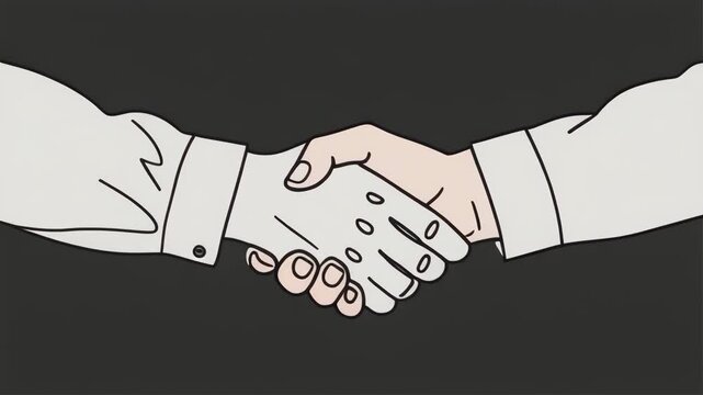 Business Handshake agreement in a row with diverse professionals during a meeting symbolizing partnership and trust