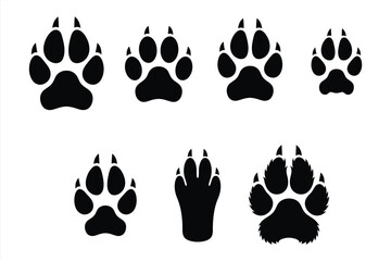Collection of various animal paw prints with claws © Pinky Stock Studio