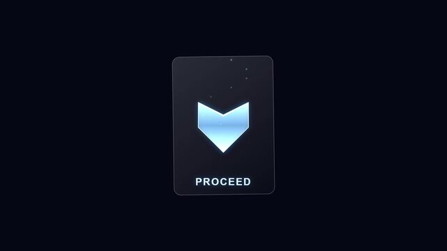 Glowing Proceed Button UI Animation for Digital User Interface Design