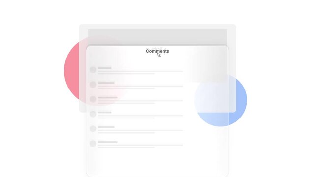 UI Animation of a Computer Mouse Cursor Hovering Over Comment Section