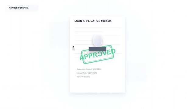 Digital Loan Application Form Processed with Computer Cursor Pointer