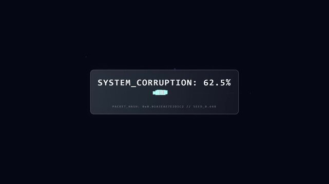 Digital system corruption progress bar interface on a dark background