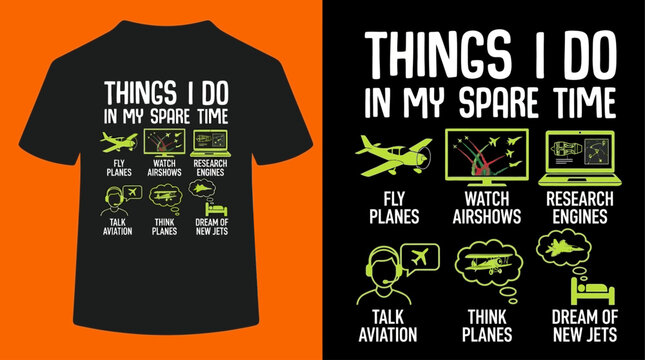 Vector Illustration of Aviation Enthusiast's Spare Time Activities