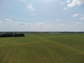 Naklejka premium Drone aerial view of agricultural fields near Zwolle, Overijssel, The Netherlands