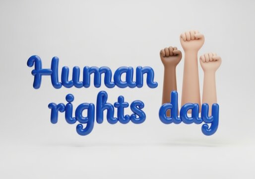 Human rights day 3d illustration