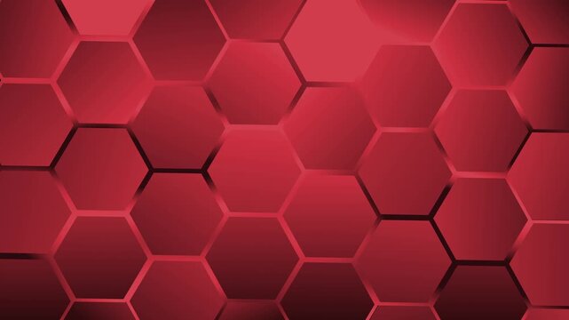 Hexagonal honeycomb background animation, Abstract hexagonal pattern with depth and gradient lighting