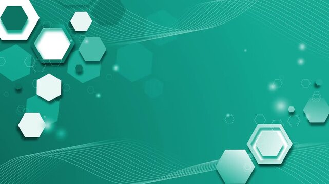 Abstract background with floating hexagon shapes and flowing lines modern tech style design for banner animation