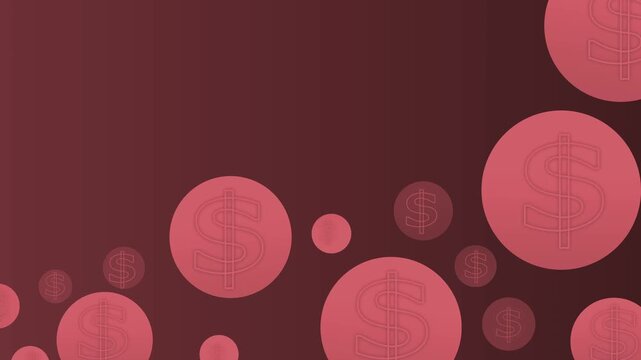 Abstract background with floating circles and dollar signs suggesting money finance and digital payment animation
