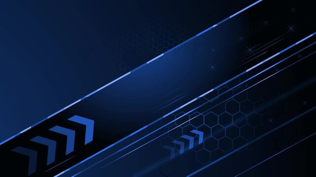 Abstract tech background with diagonal lines glowing arrows and hexagon pattern modern motion style animation