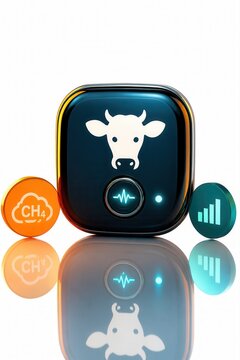 Methane monitoring icon for livestock emissions and climate analytics