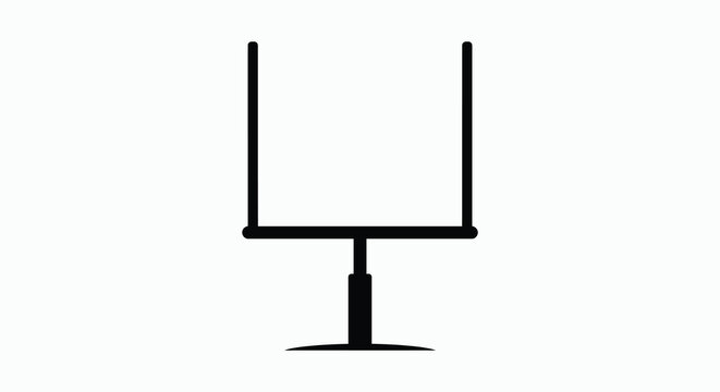 American Football Goalpost Silhouette On A White Background