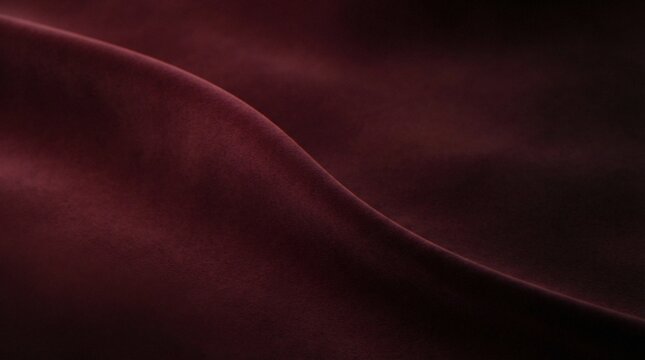 A close-up shot of rich burgundy velvet fabric draped in soft waves, creating a deep and luxurious texture with elegant shadows.