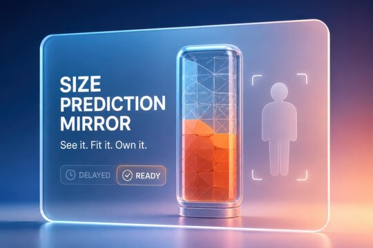 Futuristic size prediction mirror for virtual fitting and retail shopping