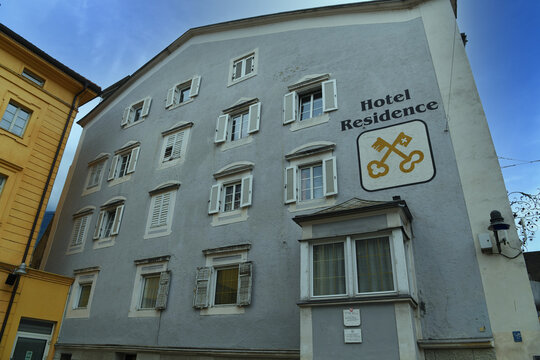 Facade of the Residence Hotel Chiavi d'Oro (Goldener Schl&uuml;ssel) located in the historic center 2026 Bressanone Italy