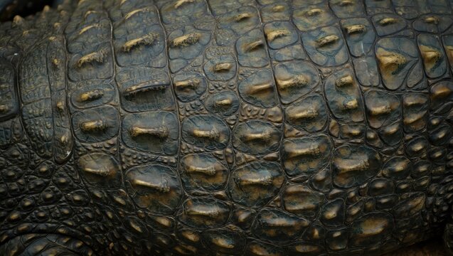 Rugged Armored Scutes Of A Wild Reptilian Predator