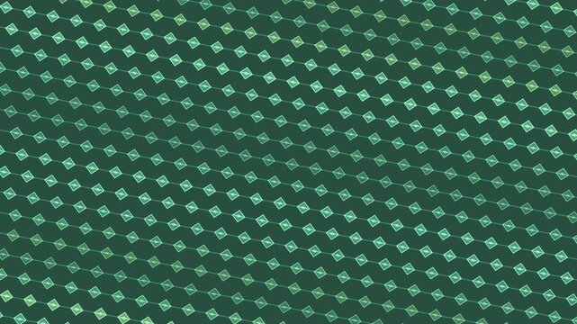 A green diamond pattern creates a repeating geometric texture across the frame