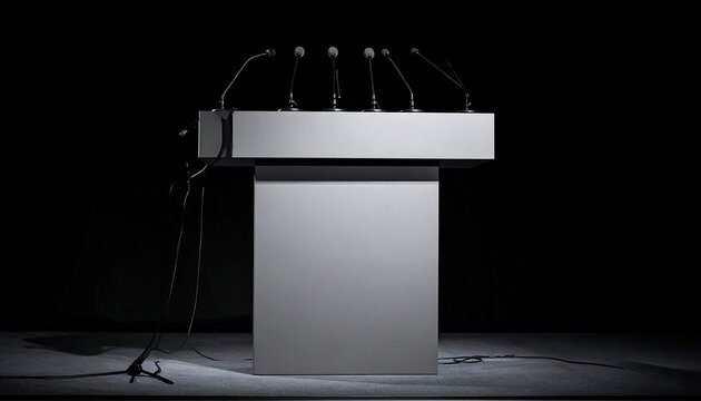 Modern LED wall display in dark conference room.