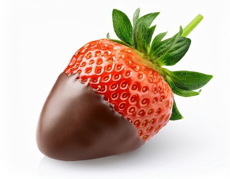 delicious chocolate covered strawberry a sweet treat isolated on white background
