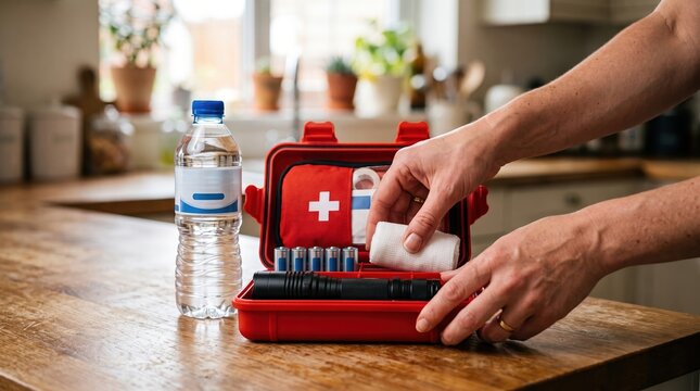 Organizing essentials in a home first aid kit