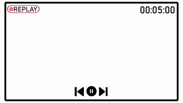 Modern replay button animation featuring a clean playback loop icon with smooth motion. Perfect for video players, YouTube content, social media, presentations, mobile apps, websites, user interface d