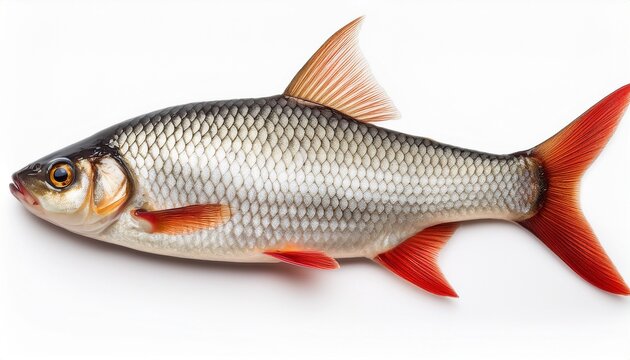 roach fish isolated on white background fish cutout