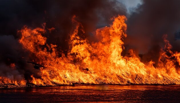 intense fire blaze