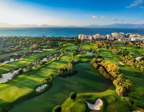 aerial view of the scenic agusta national golf course golf course green lush landscape beautiful aerial view