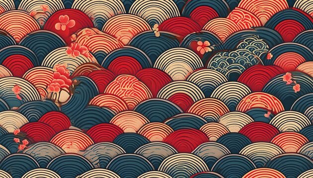 traditional japanese seamless pattern featuring intricate designs and motifs japan seamless traditional pattern