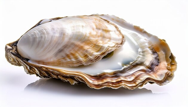 oyster shell on white background