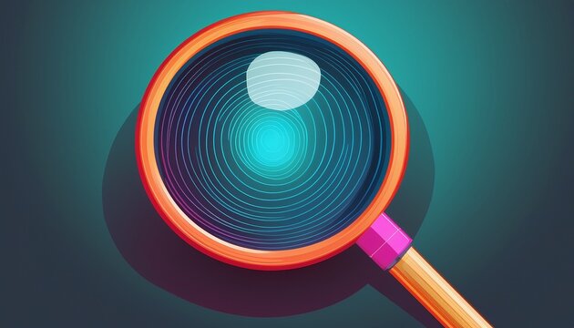 a simple magnifying glass over o