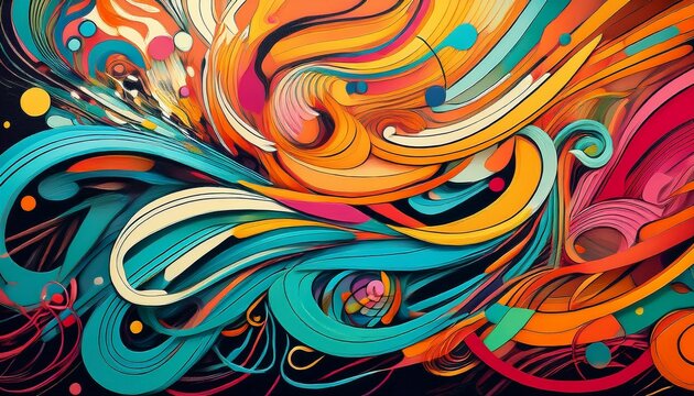 abstract colorful scribbles ai generated