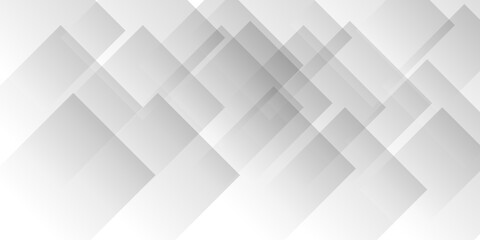 Fototapeta premium Abstract white and gray background with diamond and triangle shapes layered in modern abstract pattern. Light neutral background with arrows and copy space.
