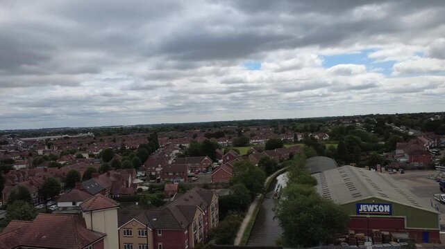 Nuneaton Canal Cinematic Aerial Landscape