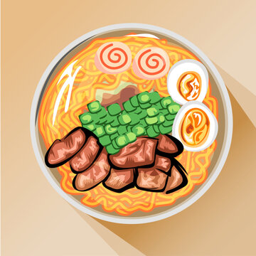 Cartoon Ramen Japanese Vector Style Artwork