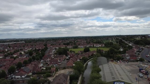 Drone Tour over Nuneaton Canal, Warwickshire, England