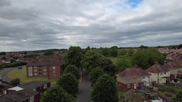 Cinematic Drone Flight over Nuneaton, Warwickshire