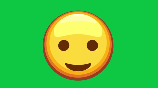 Star eyes emoji animation smiley with excited expression on green background, joyful cartoon face