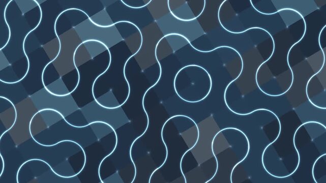 Wavy glowing lines form a mesmerizing abstract pattern on a dark background.
