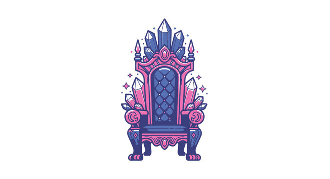 Pixel Art Crystal Throne - Royal Fantasy Seat