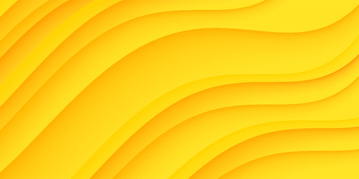Abstract Yellow Background with Waves. Vector Minimal Banner.