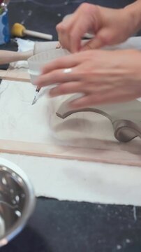 Close-Up of a Person Working with Clay