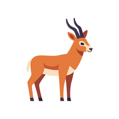 Obraz premium Springbok antelope, side view, colorful vector icon