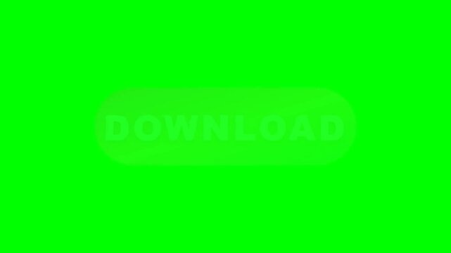 Animated download button with shifting color gradient on green screen for chroma key compositing